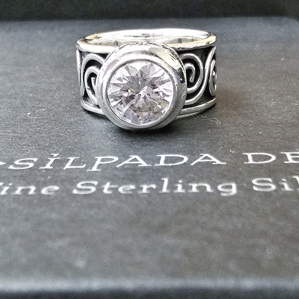 Rare Silpada Sterling Silver Cz Swirl Ring R1233 Size 65 109$